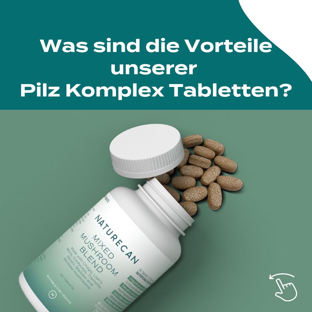 Pilz Komplex Tabletten mit Lions Mane, Chaga und Reishi