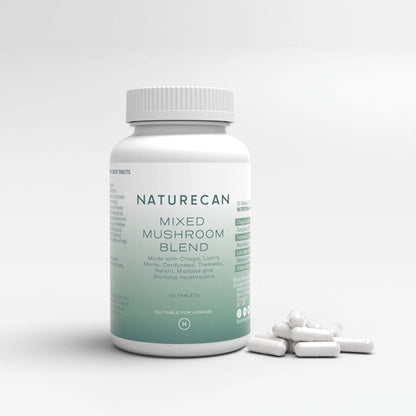 Comprimés de complexe de champignons à la crinière de lion, au chaga et au reishi